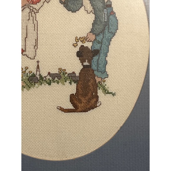 Vintage Norman Rockwell Needlepoint / Crosstitch Finished Completed 1988 - Picture 4 of 7